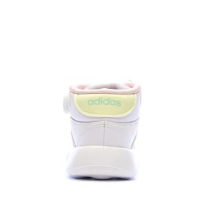Baskets Blanches/Roses/Turquoises Fille Adidas Grand Court Mid vue 3