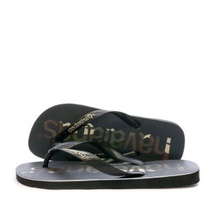 Tongs Noir Homme Havaianas Logo Mania pas cher