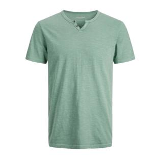 T-shirt Vert Homme Jack & Jones Split Neck pas cher