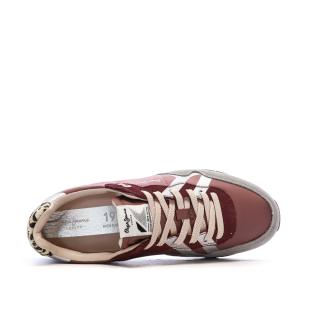 Baskets Bordeaux/Gris Femme Pepe jeans Marlon vue 0