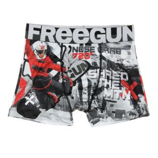 Boxer Gris/Rouge Garçon Freegun Snow pas cher