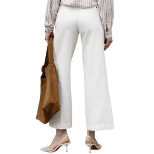Jean Wide Blanc Femme Oraije Eleonorette vue 0