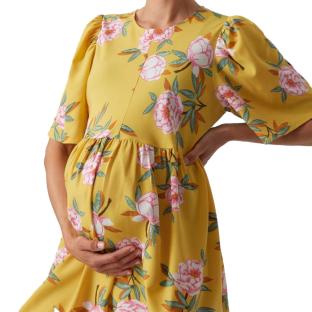 Robe Jaune Femme Mamalicious Palma vue 0