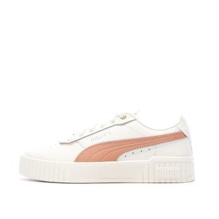 Baskets Blanches/Roses Femme Puma Carina 395017 pas cher