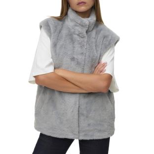 Gilet Fausse Fourrure Gris Femme Vero Moda Japoppy pas cher