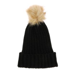 Bonnet Noir Femme Infinitif Paris Pompon vue 0