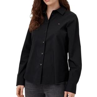 Chemise Noir Femme Tommy Hilfiger Ess Poplin Regular S pas cher