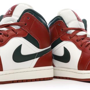 Air Jordan 1 Mid Blanche/Rouge/Noire Homme Nike vue 0