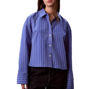 Chemise Rayures Bleu Femme Calvin Klein Jeans Stripe Boxy vue 0