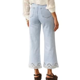 Jean Wide Bleu Femme Oraije Nola vue 0