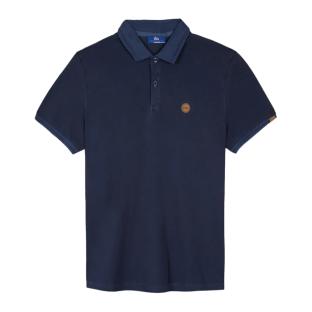 Polo Marine/Marron Homme TBS JAIRO pas cher