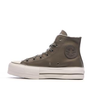 Baskets Grise Molleton Femme Converse Chuck Taylor All Star Lift pas cher