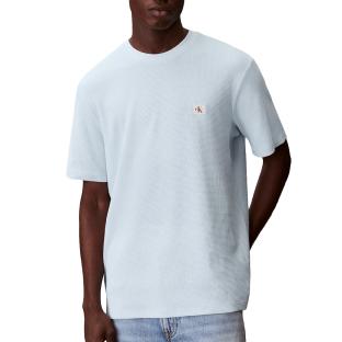 Calvin Klein Jeans Light Blue Men’s Waffle Badge T-shirt Photo of the Espace des Marques %store% store - view of %key%
