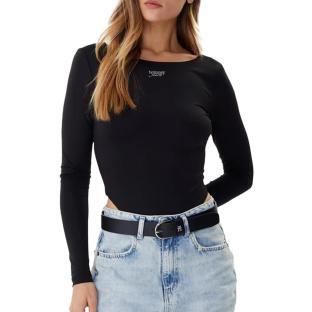 Body Noir Femme Tommy Hilfiger Silver vue 0