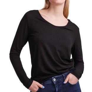 T-Shirt Manches Longues Noir Femme Pieces Billo pas cher
