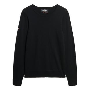 Pull Noir Homme Superdry Merino Crew Jumper vue 2
