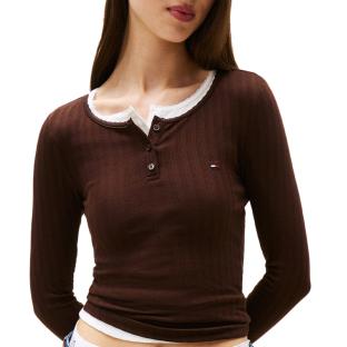 T-Shirt Manches Longues Marron Femme Tommy Hilfiger DW0DW21575 vue 0