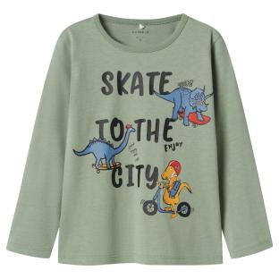 T-Shirt Manches Longues Vert Garçon Name it Plasse pas cher