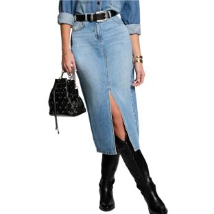 Jupe Midi Bleu Femme Morgan ROMA pas cher