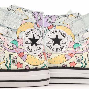 Baskets Bleu Fille Converse Chuck Taylor All Star 1V vue 7