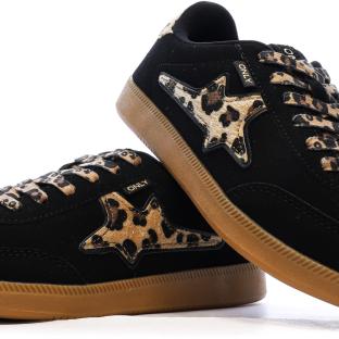 Baskets Noires/Léopard Femme Only Star vue 0