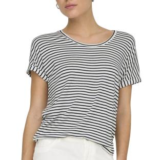 T-Shirt Blanc/Noir Femme JDY Sissy pas cher