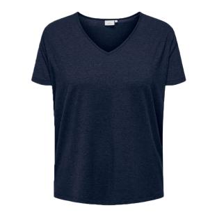 T-shirt Marine Femme Only Carmakoma Tape Top pas cher