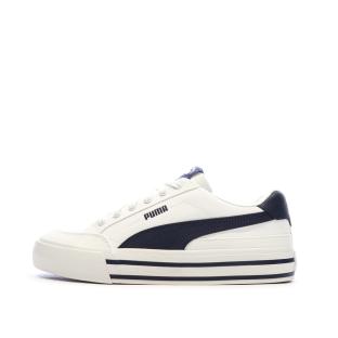 Baskets Blanc/Marine Homme Puma Court Classic pas cher