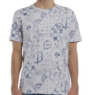 T-Shirt Bleu/Blanc Homme Teddy Smith Tareski vue 0