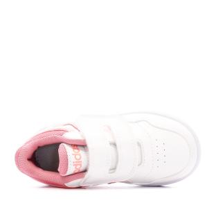 Baskets Blanches Fille Adidas Hoops 3.0 Cf I vue 4