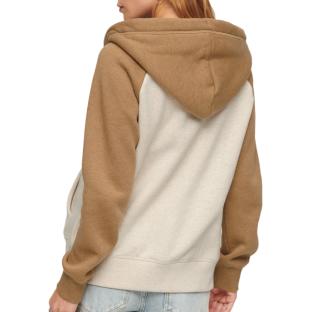 Sweat Zippé Beige/Marron Femme Superdry Essential Baseball vue 2