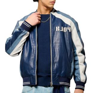 Veste en Cuir Bleu Homme Kaporal Last pas cher