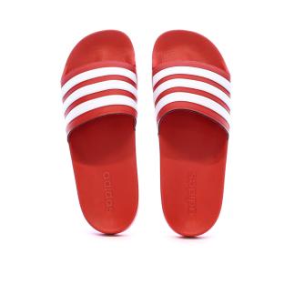 Claquettes Rouges/Blanches Homme Adidas Adilette vue 3