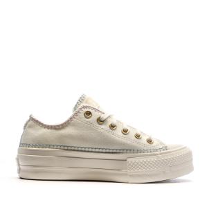 Baskets Ecru Femme Converse Ct All Star Lift Platform Crafted Stitching vue 2