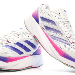 Chaussures de running Blanches Homme Adidas Adizero vue 0