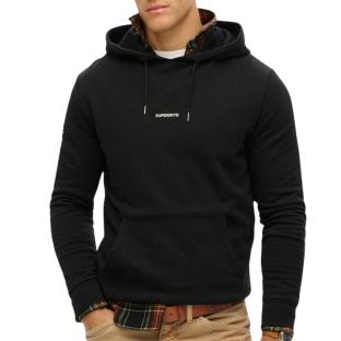 Sweat à Capuche Noir Homme Superdry Plain Hood vue 2