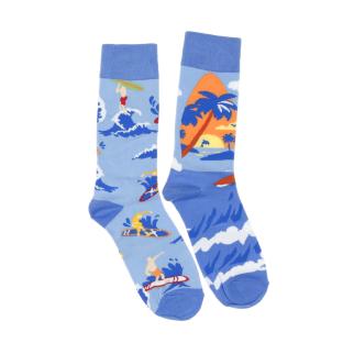 Chaussettes Bleu/Orange Mixte Stella Green La Mer pas cher
