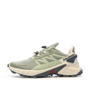 Chaussures de trail Vertes Femme Salomon Supercross 4W pas cher