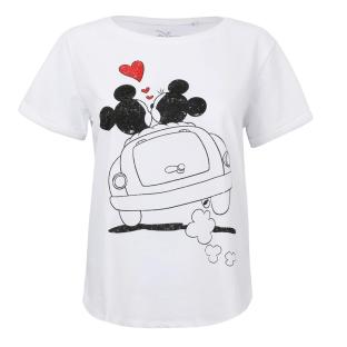 T-Shirt Blanc Femme Disney Mickey & Minnie Hearts vue 0
