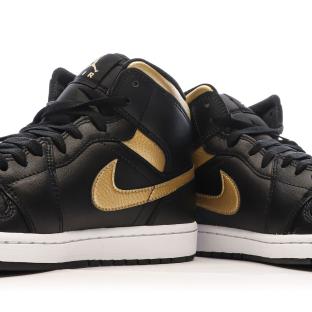 Air Jordan 1 Mid Baskets Noir/Doré Homme Nike vue 7