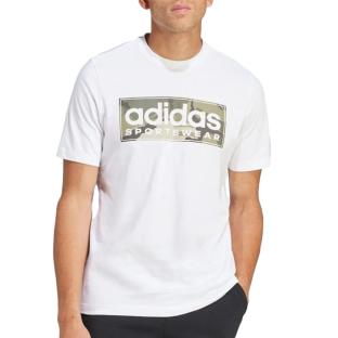 T-Shirt Blanc Homme Adidas Camo vue 0