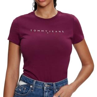 T-shirt Bordeaux Femme Tommy Hilfiger Linear vue 0