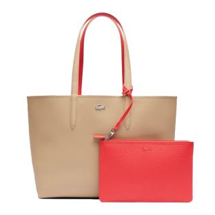 Sac Cabas Réversible Beige/Rouge Femme Lacoste Anna vue 0