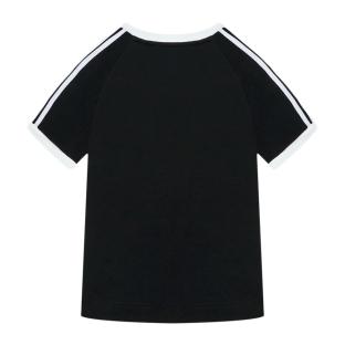 T-shirt Noir Garçon Adidas 3stripes H35545 vue 2