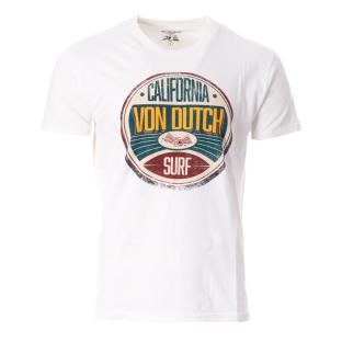 T-shirt Blanc Homme Von Dutch Round pas cher
