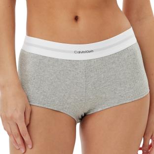 Shorty Gris Clair/Blanc Femme Calvin Klein Jeans Boyshort pas cher