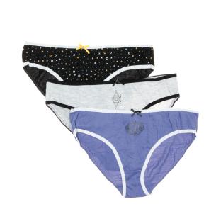 Lot x3 Culottes Gris/Noir/Bleu Femme Simply Me vue 0