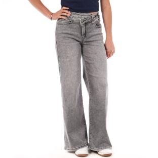 Jean Droit Gris Moyen Femme Monday Premium 1930A vue 0