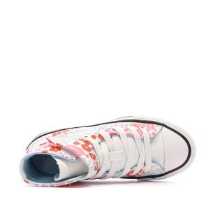 Baskets Blanches à fleurs Fille Converse All Star Easy On Floral vue 4