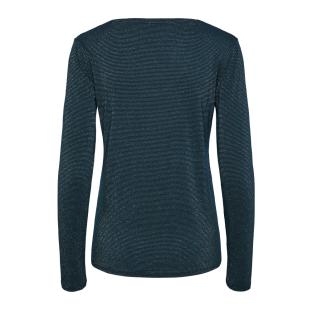 T-Shirt Manches Longues Vert/Doré Femme Pieces Billo vue 2